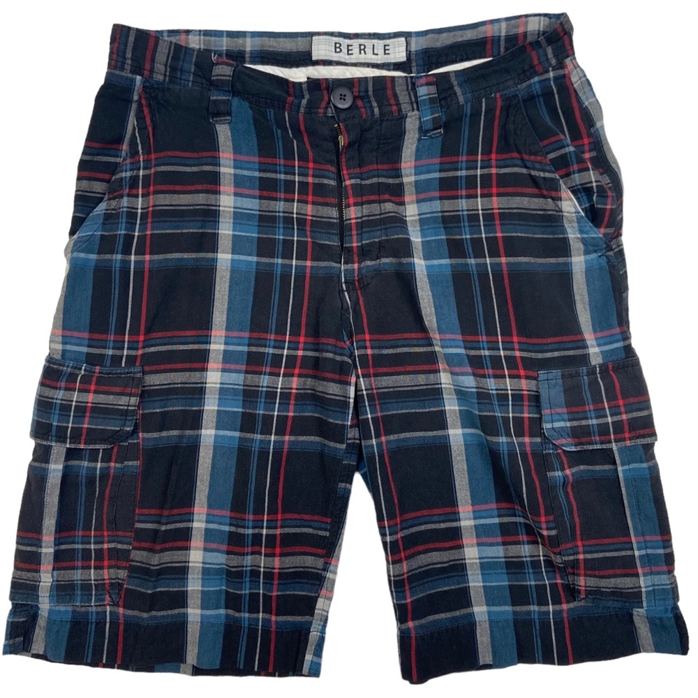 BERLE Plaid Cargo Shorts 32